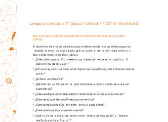 Lengua y Literatura 7° básico-Unidad 1-OA14-Actividad 2