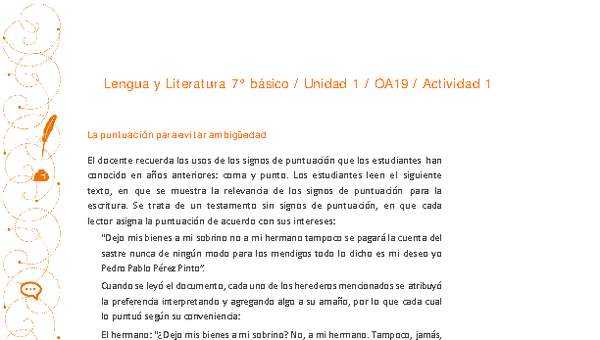 Lengua y Literatura 7° básico-Unidad 1-OA19-Actividad 1