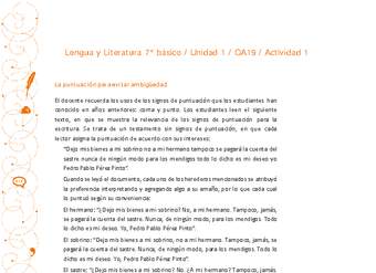 Lengua y Literatura 7° básico-Unidad 1-OA19-Actividad 1