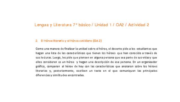 Lengua y Literatura 7° básico-Unidad 1-OA2-Actividad 2