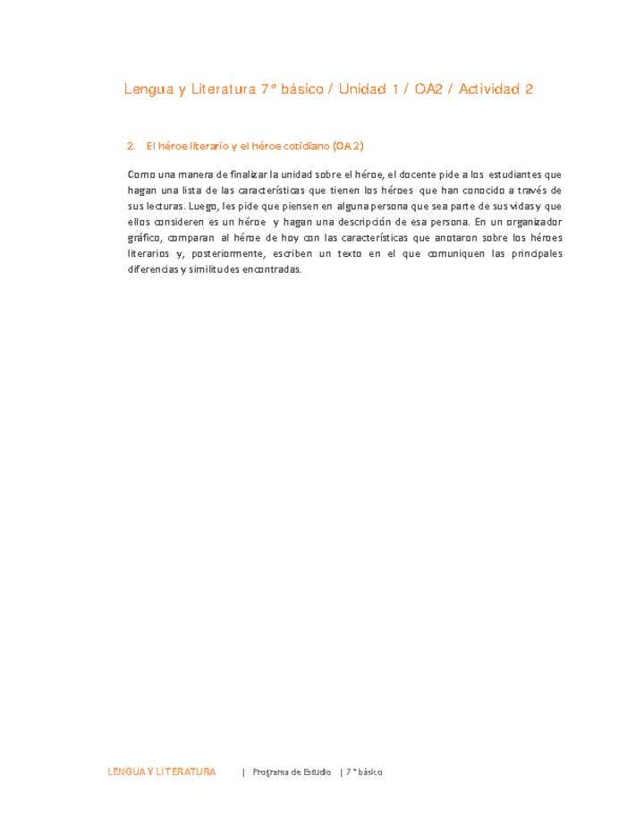 Lengua y Literatura 7° básico-Unidad 1-OA2-Actividad 2