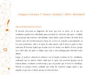 Lengua y Literatura 7° básico-Unidad 2-OA16-Actividad 2