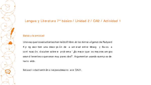 Lengua y Literatura 7° básico-Unidad 2-OA2-Actividad 1