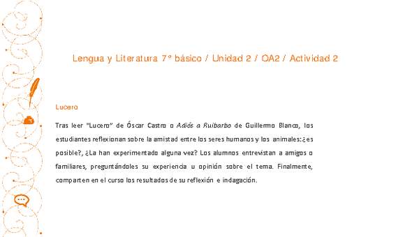 Lengua y Literatura 7° básico-Unidad 2-OA2-Actividad 2