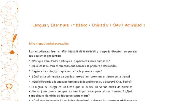 Lengua y Literatura 7° básico-Unidad 3-OA3-Actividad 1