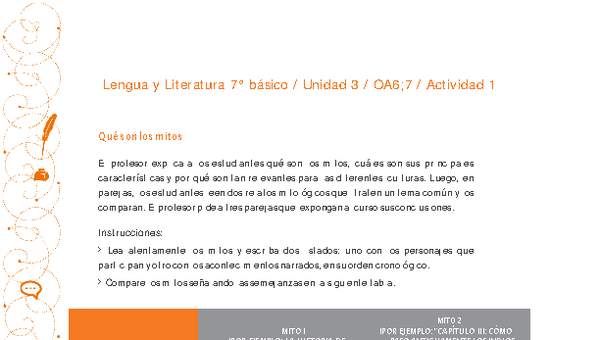 Lengua y Literatura 7° básico-Unidad 3-OA6;7-Actividad 1