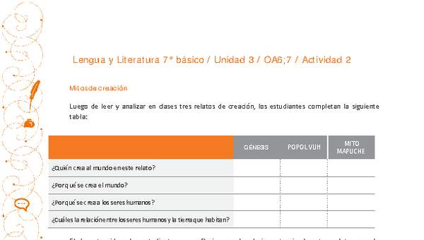 Lengua y Literatura 7° básico-Unidad 3-OA6;7-Actividad 2