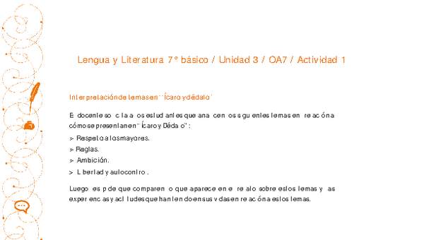 Lengua y Literatura 7° básico-Unidad 3-OA7-Actividad 1