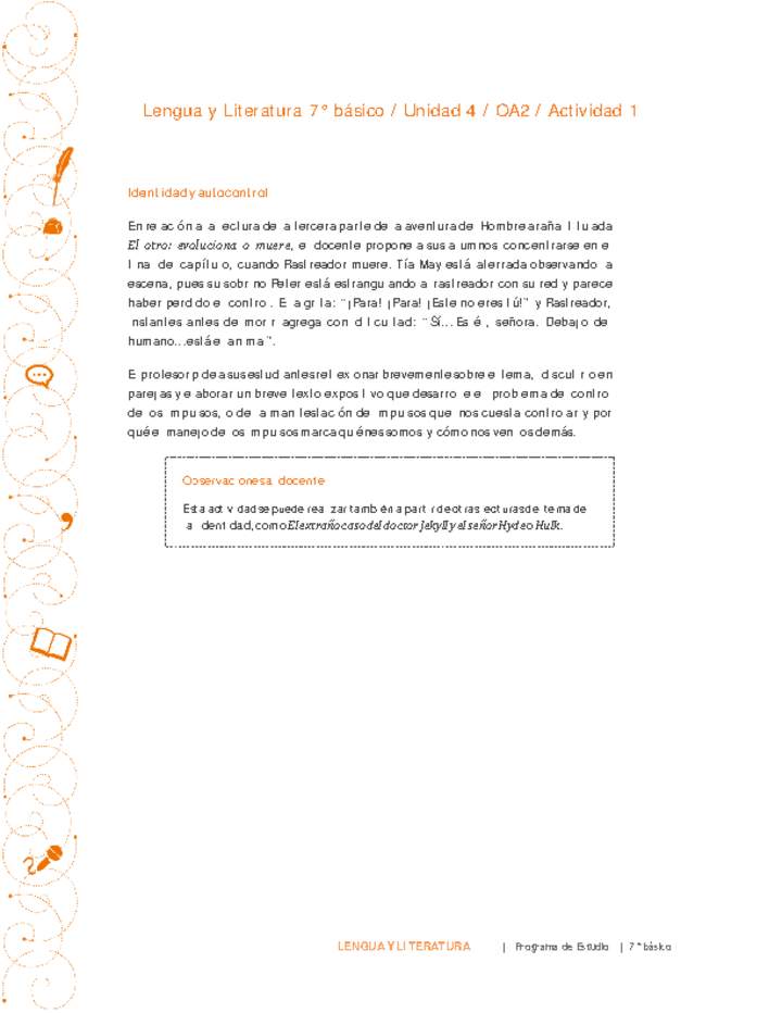 Lengua y Literatura 7° básico-Unidad 4-OA2-Actividad 1