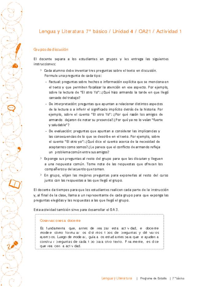 Lengua y Literatura 7° básico-Unidad 4-OA21-Actividad 1