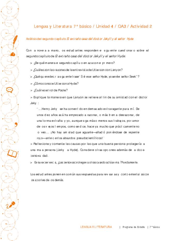 Lengua y Literatura 7° básico-Unidad 4-OA3-Actividad 2