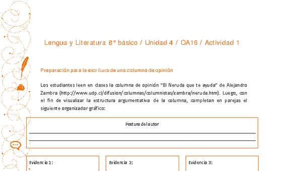 Lengua y Literatura 8° básico-Unidad 4-OA16-Actividad 1