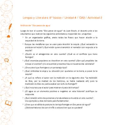 Lengua y Literatura 8° básico-Unidad 4-OA3-Actividad 2