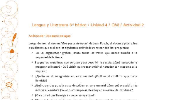 Lengua y Literatura 8° básico-Unidad 4-OA3-Actividad 2