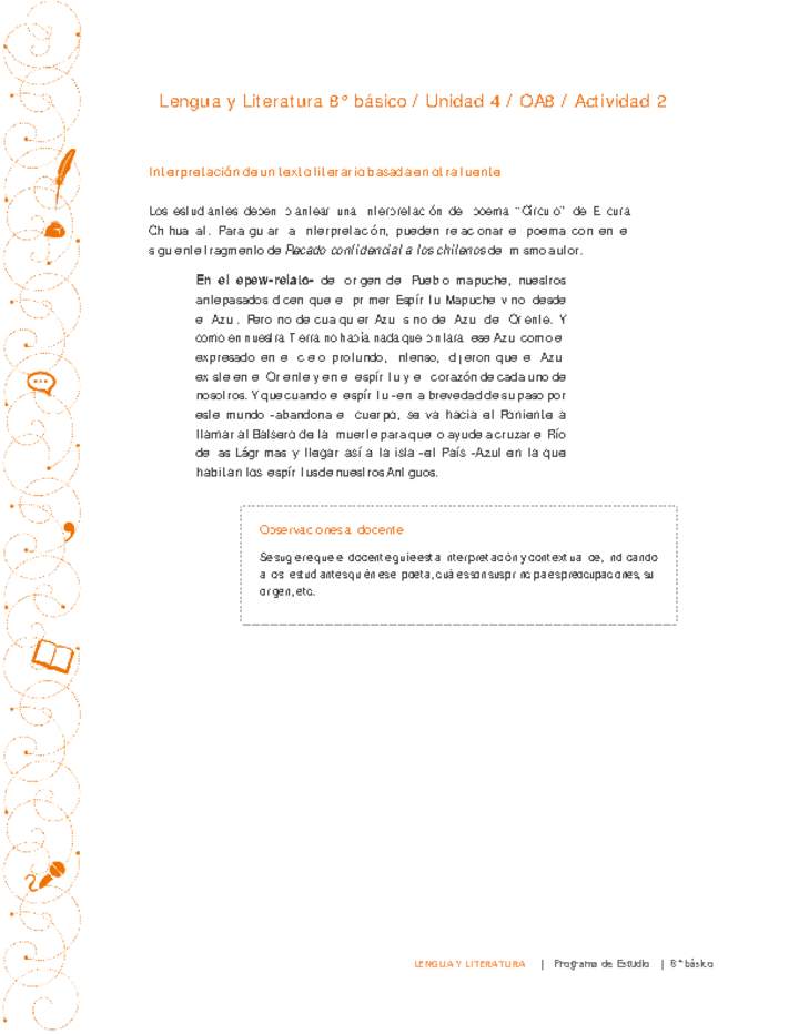 Lengua y Literatura 8° básico-Unidad 4-OA8-Actividad 2