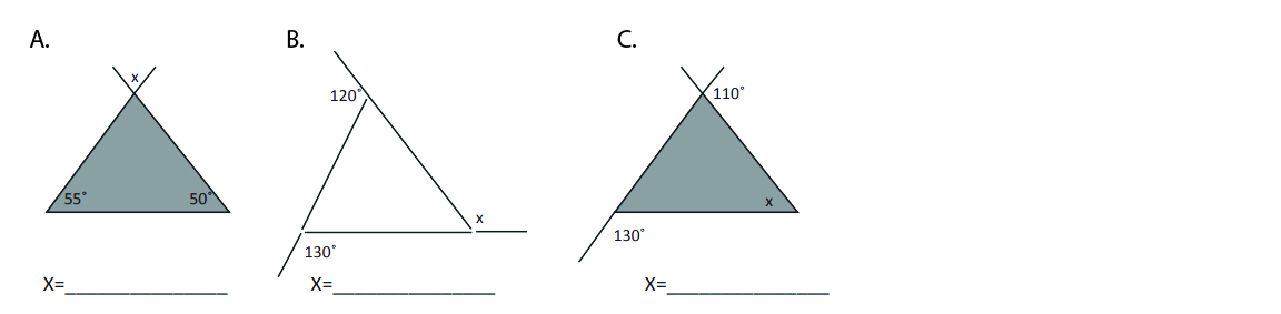 Ejemplo ángulos en triángulo 1