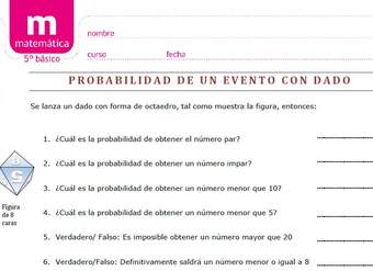 Probabilidad de un evento con dado