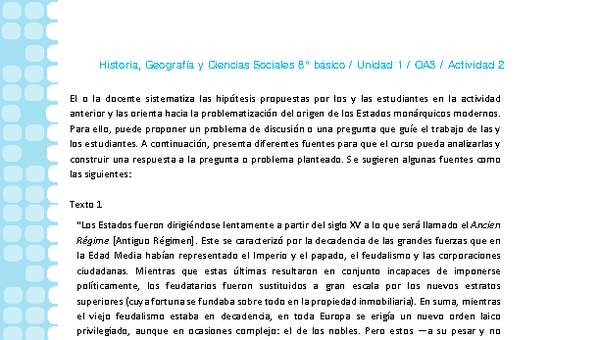 Historia 8° básico-Unidad 1-OA3-Actividad 2