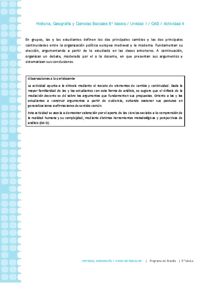 Historia 8° básico-Unidad 1-OA3-Actividad 4