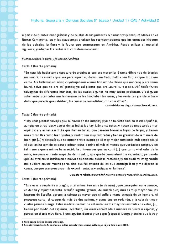 Historia 8° básico-Unidad 1-OA5-Actividad 2