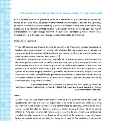 Historia 8° básico-Unidad 1-OA6-Actividad 3