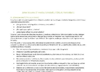 Artes Visuales 2 medio-Unidad 1-OA1;4-Actividad 1
