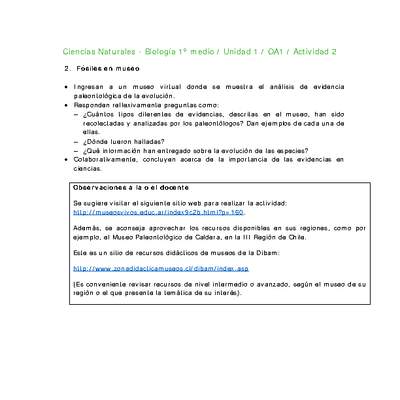 Ciencias Naturales 1 medio-Unidad 1-OA1-Actividad 2