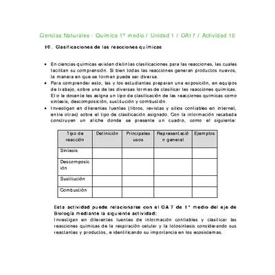 Ciencias Naturales 1 medio-Unidad 1-OA17-Actividad 10