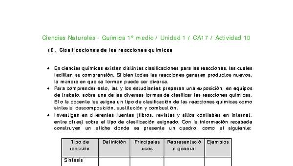 Ciencias Naturales 1 medio-Unidad 1-OA17-Actividad 10