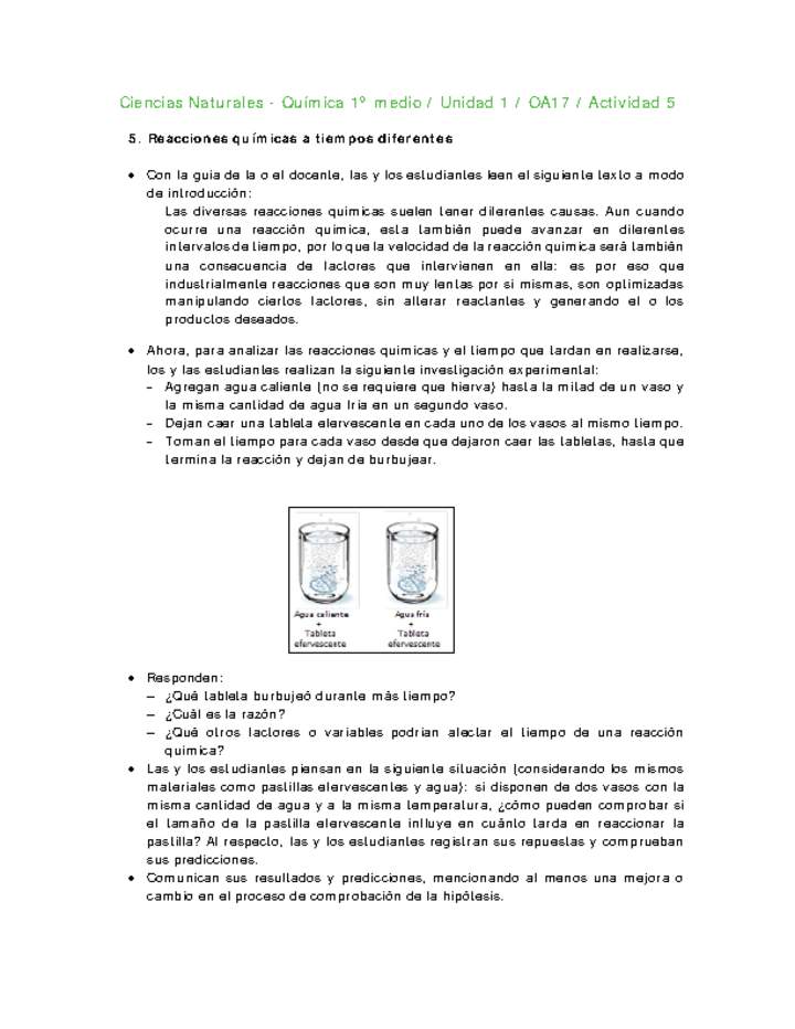 Ciencias Naturales 1 medio-Unidad 1-OA17-Actividad 5