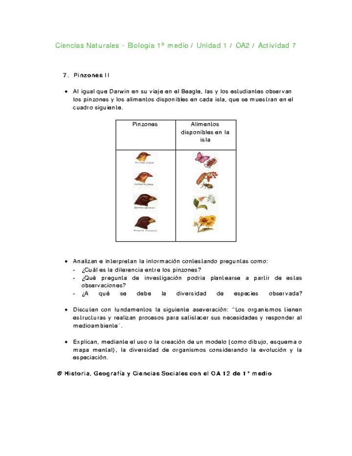 Ciencias Naturales 1 medio-Unidad 1-OA2-Actividad 7