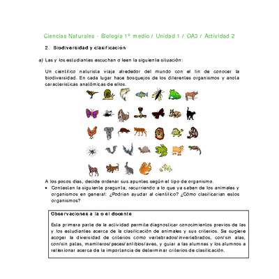 Ciencias Naturales 1 medio-Unidad 1-OA3-Actividad 2