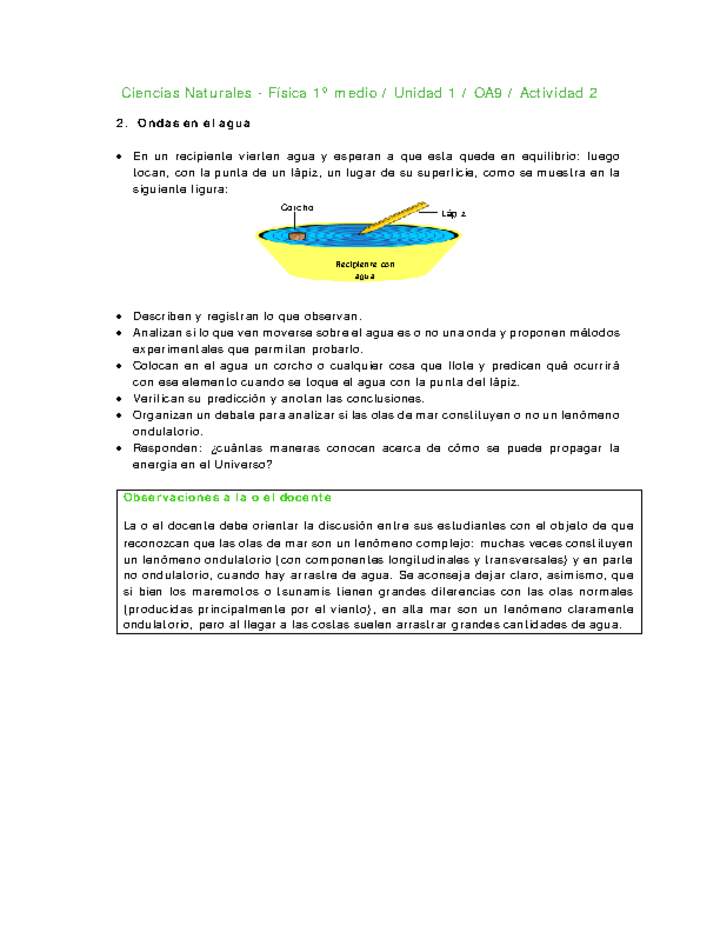 Ciencias Naturales 1 medio-Unidad 1-OA9-Actividad 2