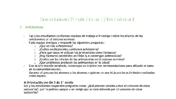 Ciencias Naturales 2 medio-Unidad 1-OA1-Actividad 8