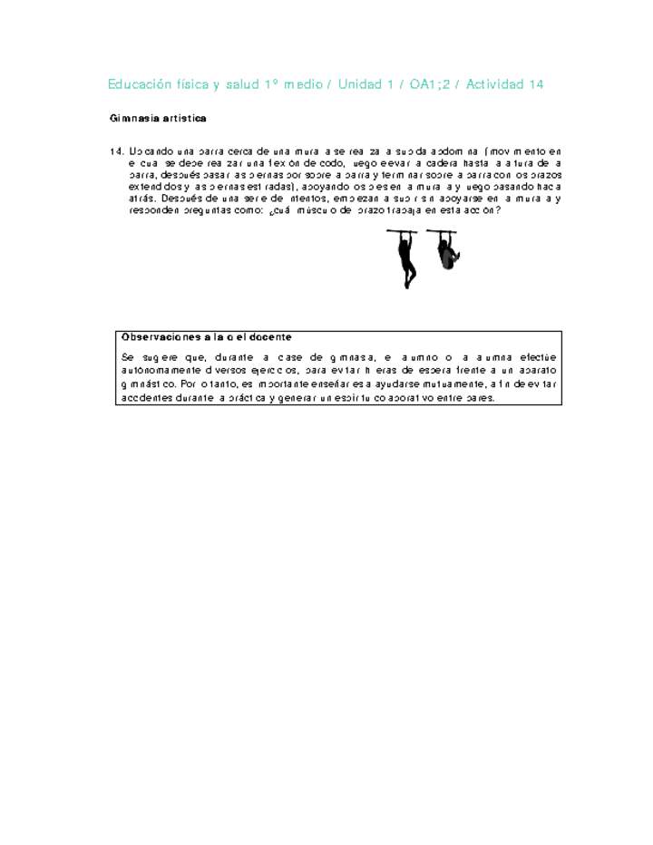 Educación Física 1 medio-Unidad 1-OA1;2-Actividad 14