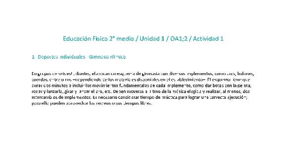 Educación Física 2 medio-Unidad 1-OA1;2-Actividad 1