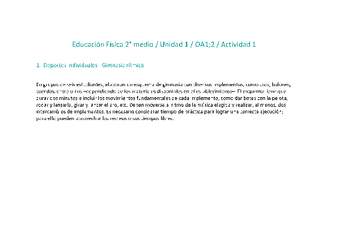 Educación Física 2 medio-Unidad 1-OA1;2-Actividad 1