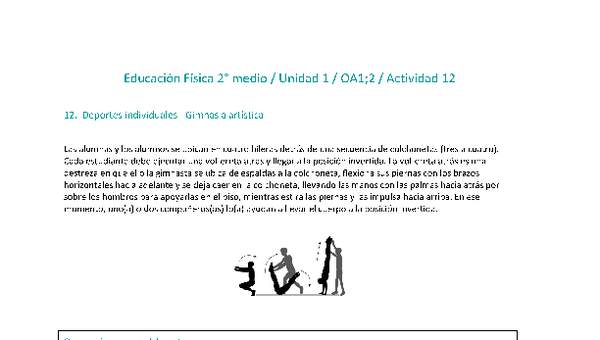 Educación Física 2 medio-Unidad 1-OA1;2-Actividad 12