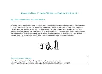Educación Física 2 medio-Unidad 1-OA1;2-Actividad 12