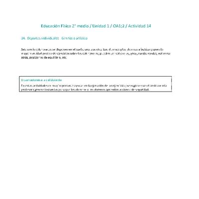 Educación Física 2 medio-Unidad 1-OA1;2-Actividad 14