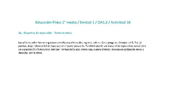 Educación Física 2 medio-Unidad 1-OA1;2-Actividad 16
