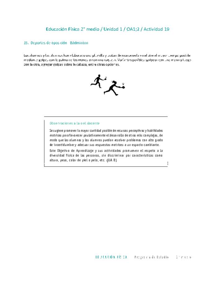 Educación Física 2 medio-Unidad 1-OA1;2-Actividad 19