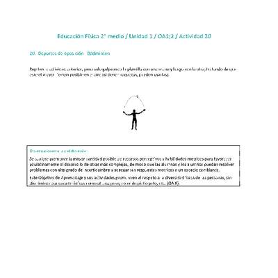 Educación Física 2 medio-Unidad 1-OA1;2-Actividad 20