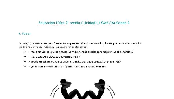 Educación Física 2 medio-Unidad 1-OA3-Actividad 4
