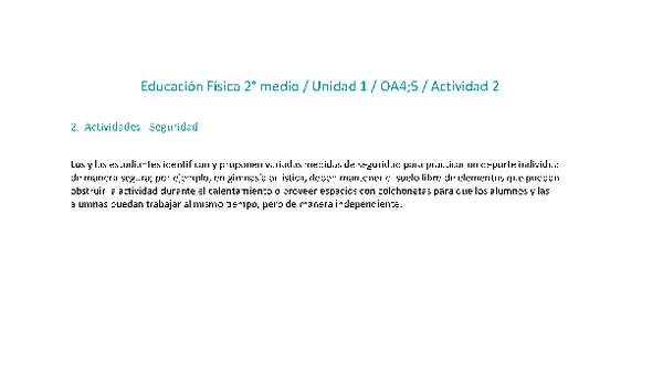 Educación Física 2 medio-Unidad 1-OA4;5-Actividad 2