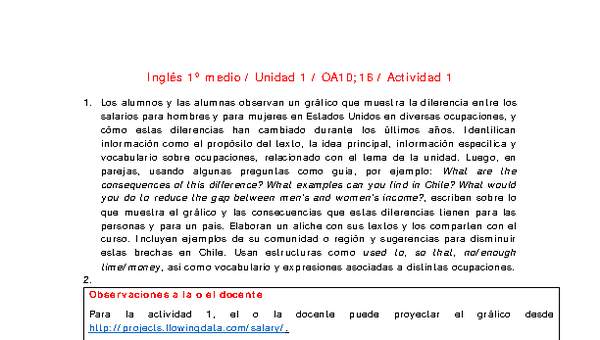 Inglés 1 medio-Unidad 1-OA10;16-Actividad 1