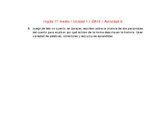 Inglés 1 medio-Unidad 1-OA15-Actividad 6