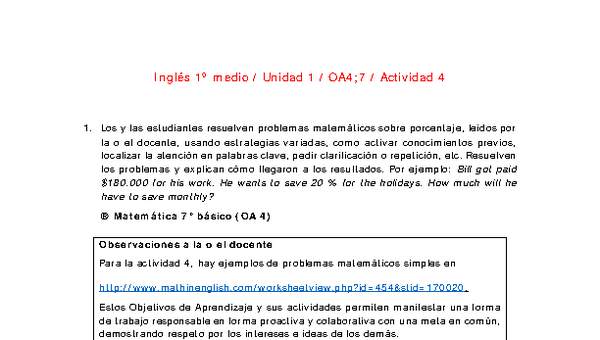 Inglés 1 medio-Unidad 1-OA4;7-Actividad 4