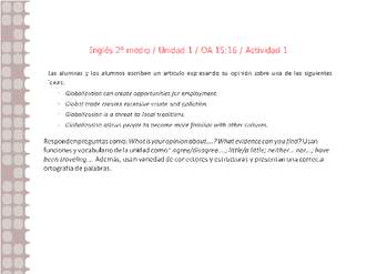 Inglés 2 medio-Unidad 1-OA15;16-Actividad 1