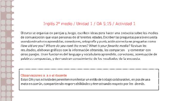 Inglés 2 medio-Unidad 1-OA5;15-Actividad 1